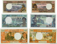 Country : NEW HEBRIDES 
Face Value : 100, 500 et 1000 Francs Lot 
Date : (1972) 
Period/Province/Bank : Institut d'Émission d'Outre-Mer 
Catalogue ref...