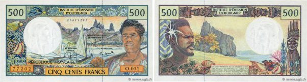 Country : POLYNESIA, FRENCH OVERSEAS TERRITORIES 
Face Value : 500 Francs 
Date ...