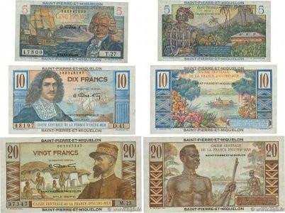 Country : SAINT PIERRE AND MIQUELON 
Face Value : 5 Francs Bougainville, 10 Fran...