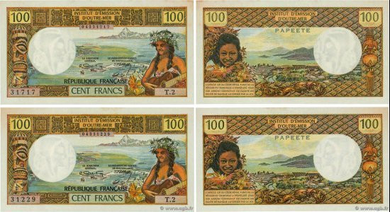 Country : TAHITI 
Face Value : 100 Francs Lot 
Date : (1973) 
Period/Province/Ba...