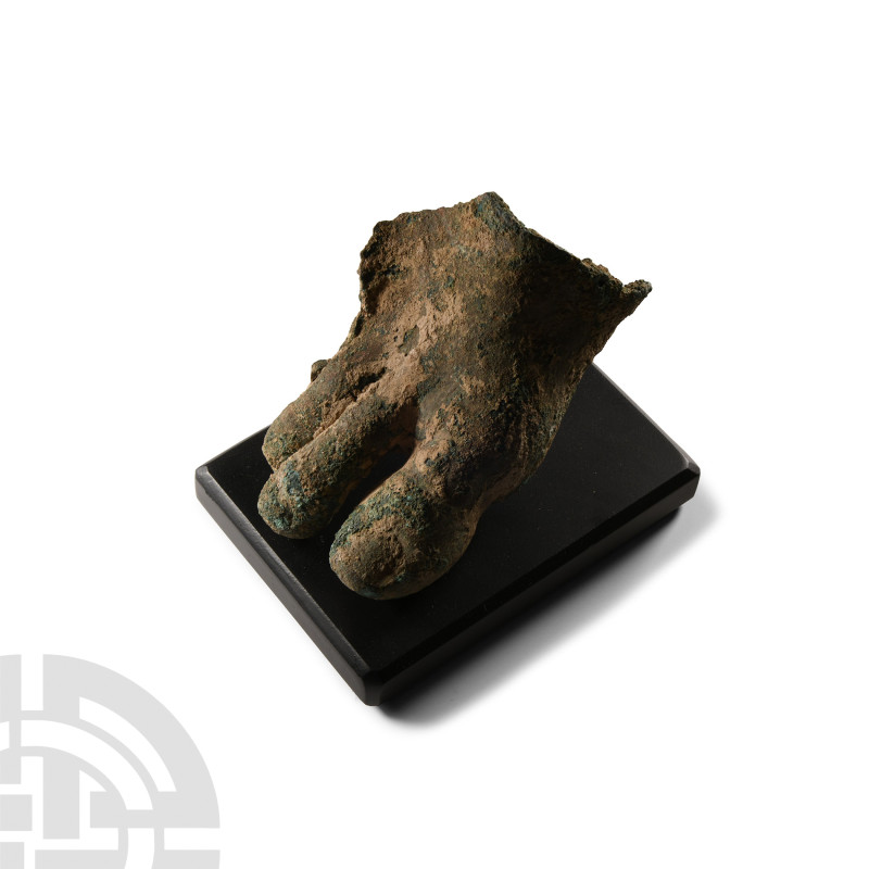 Roman Bronze Lower Part of a Right Foot
1st-3rd century A.D.. With finely model...