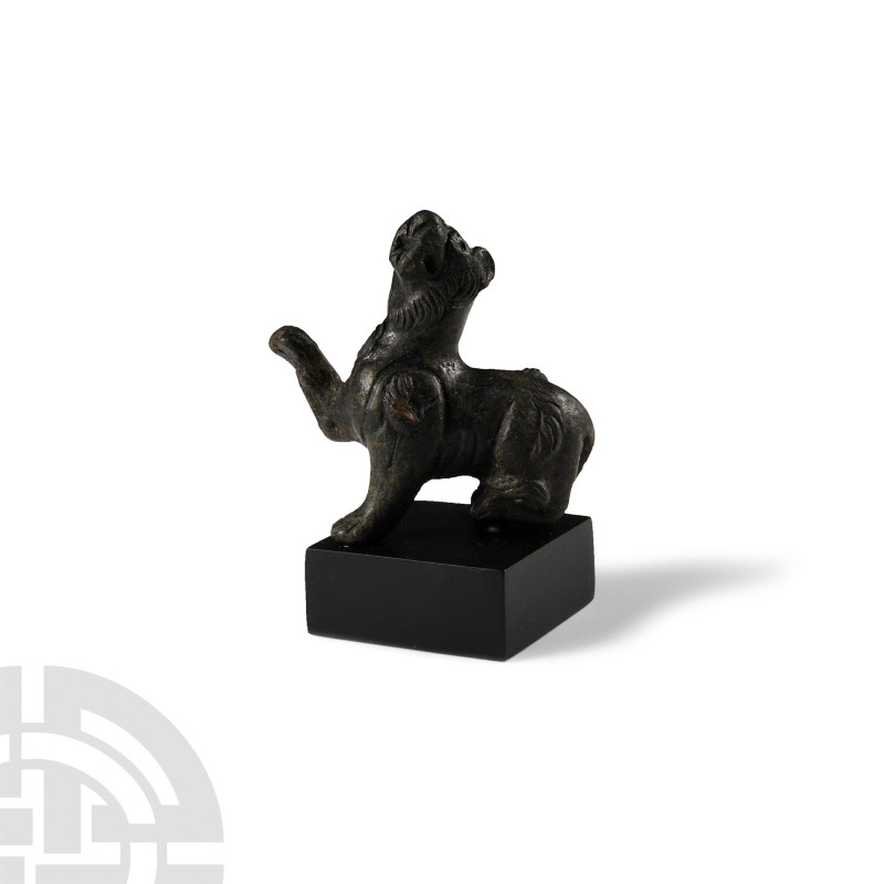 Roman Bronze Lioness Figure
1st-2nd century A.D.. Modelled in the round crouchi...