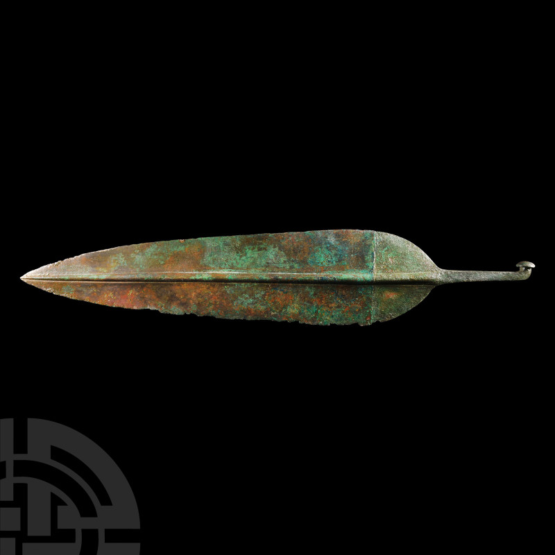 Heavy Western Asiatic Leaf-Shaped Spearhead
14th-10th century B.C. The leaf-sha...