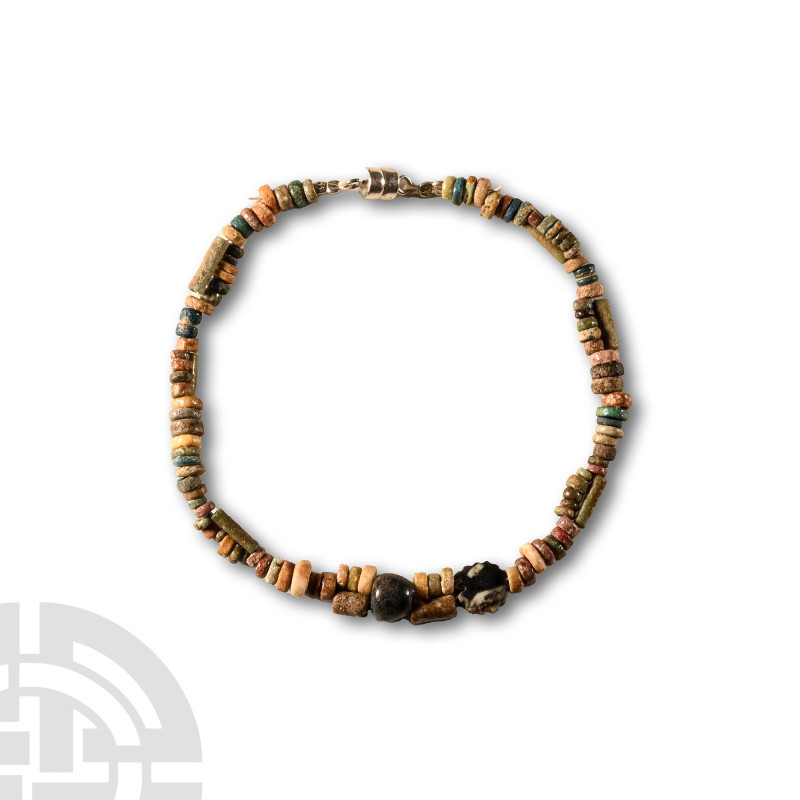 Egyptian Faience Mummy Bead Bracelet
Late Period, 664-525 B.C. Restrung designe...