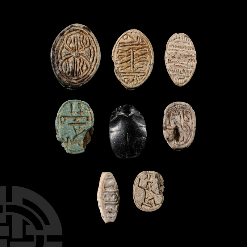 Egyptian Hardstone and Faience Scarab Collection
Late Period, 664-332 B.C. Incl...