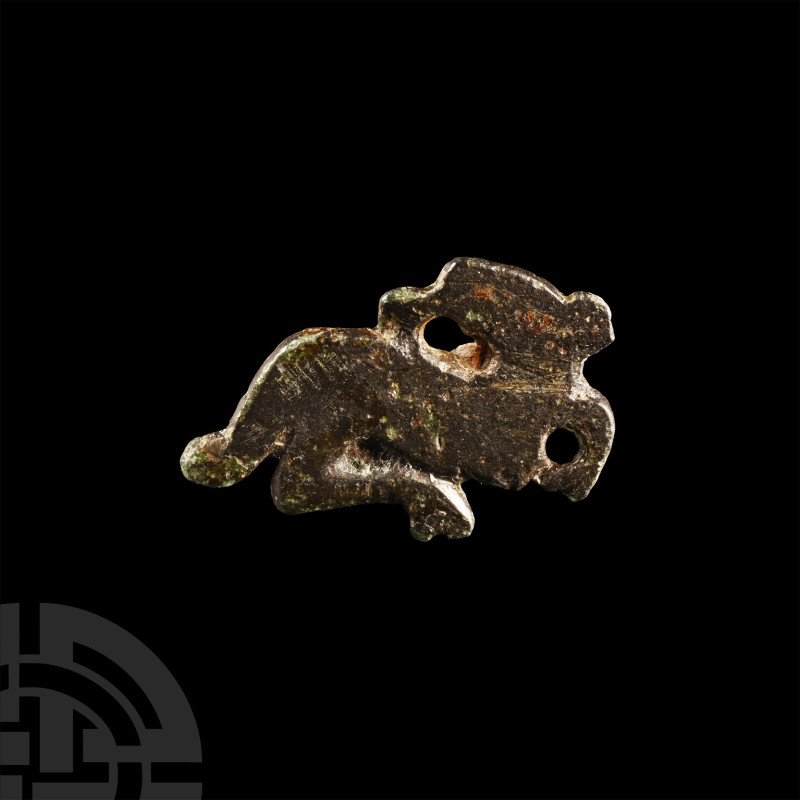 Roman Bronze Hare Plate Brooch
2nd century A.D. With silvered finish, legs exte...