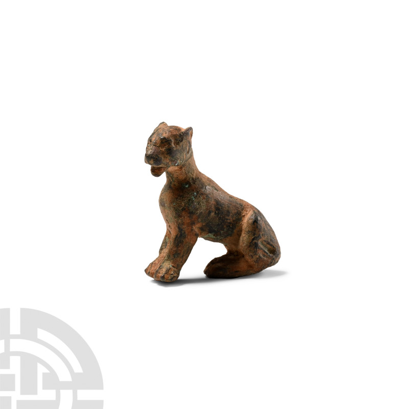 Roman Bronze Seated Panther Statuette
1st-4th century A.D. Modelled in the roun...