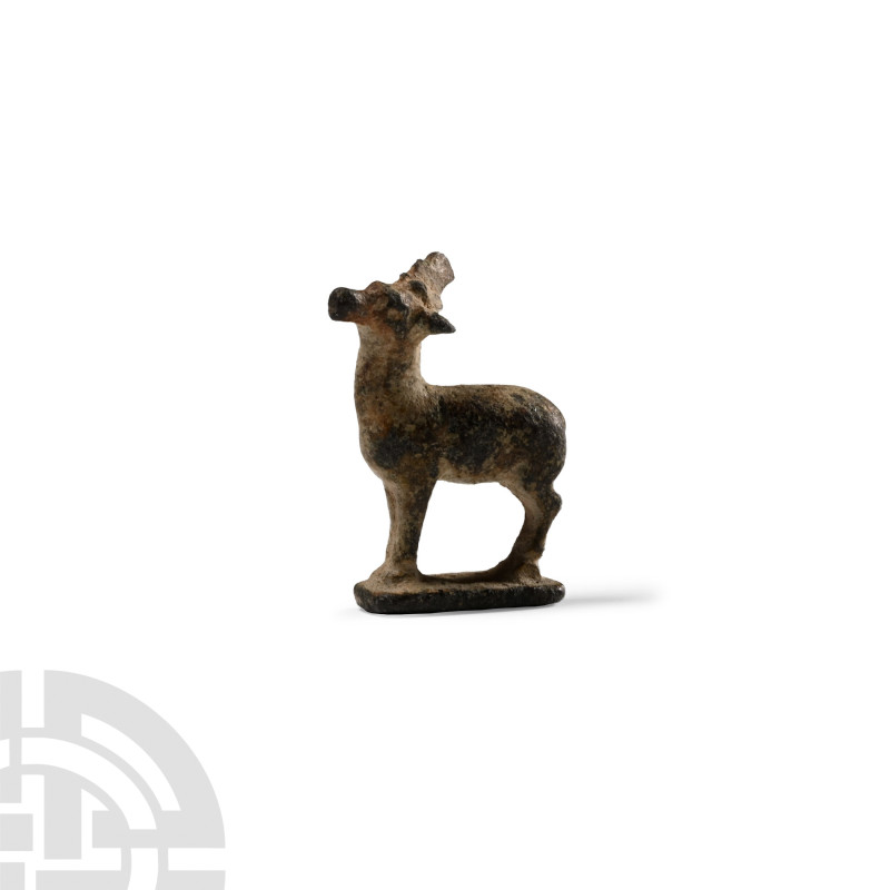 Roman Bronze Standing Deer Statuette
1st-4th century A.D. Modelled in the round...