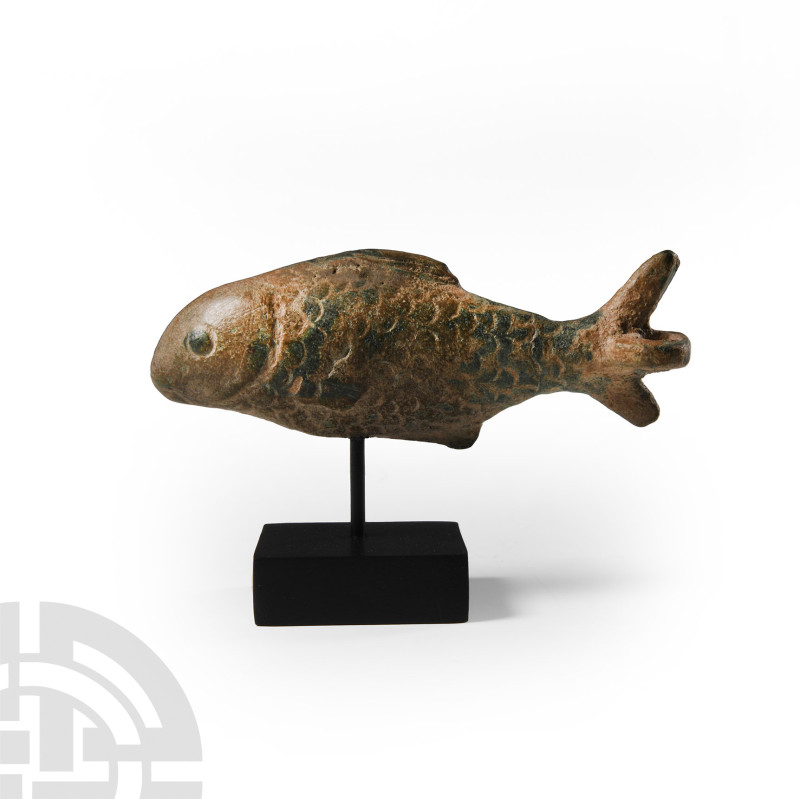 Roman Bronze Fish Vessel Lid
1st-4th century A.D. Modelled in the half-round wi...