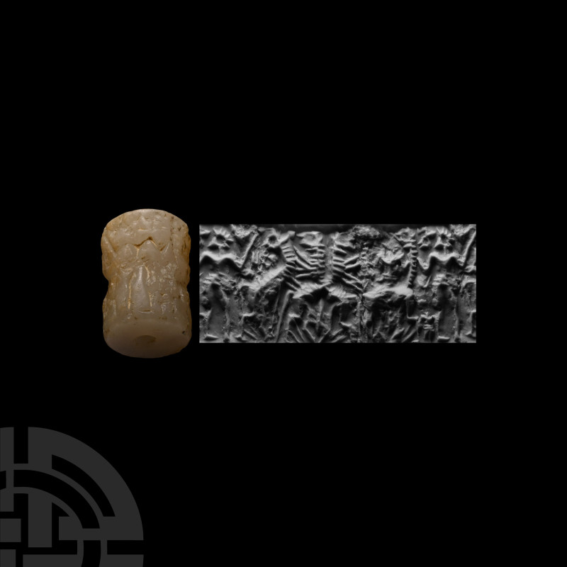 Large Western Asiatic Alabaster Cylinder Seal with Procession
Circa 3rd millenn...