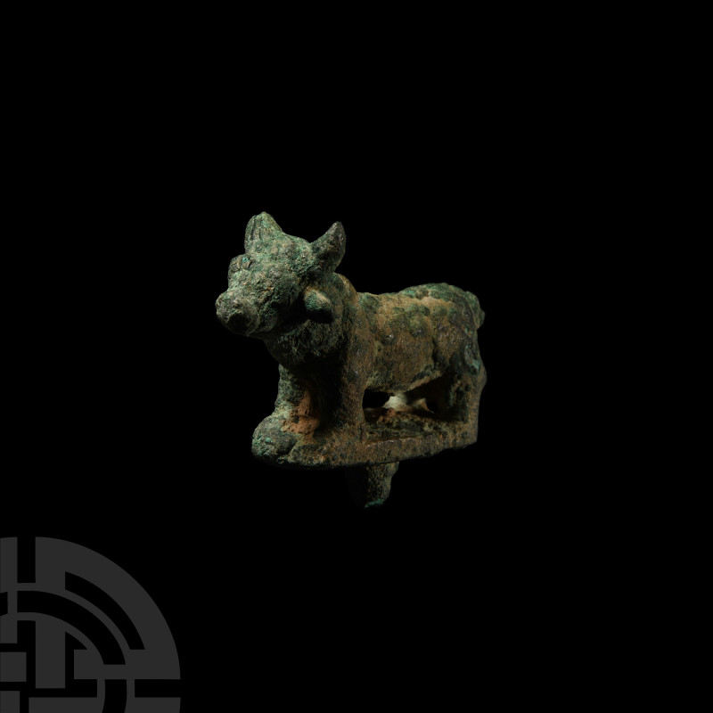 Anatolian Bronze Bull Statue
3rd-2nd millennium B.C. Modelled standing on a rec...