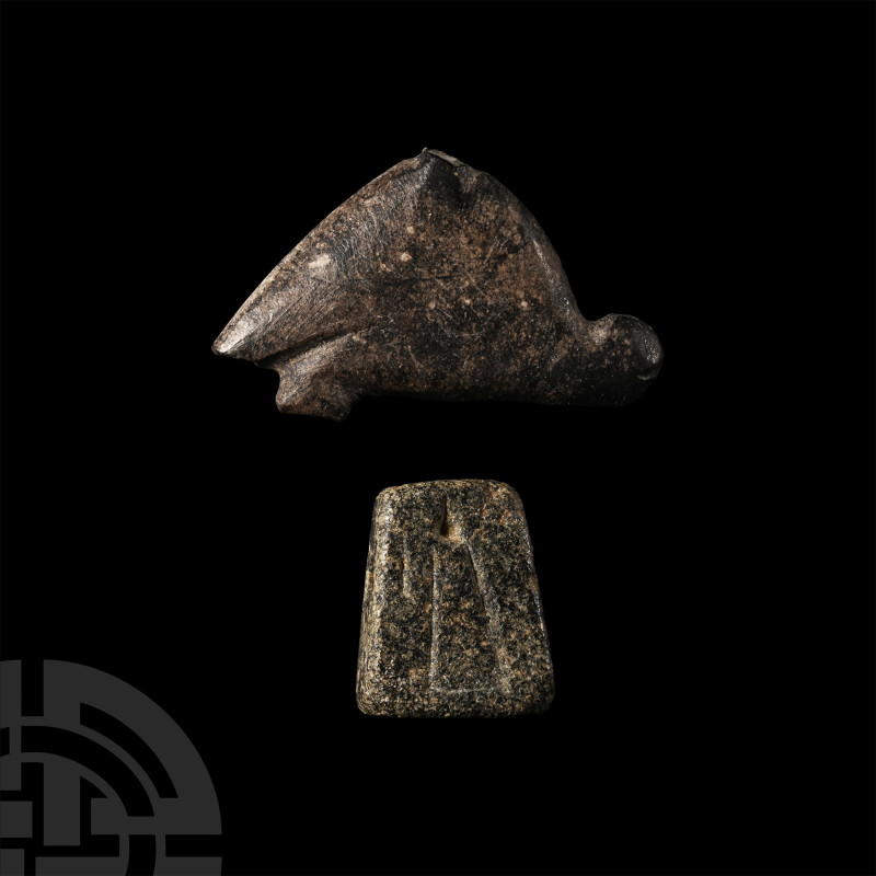 Western Asiatic Stone Amulet Group
Circa 1st millennium B.C. Comprising: a vult...