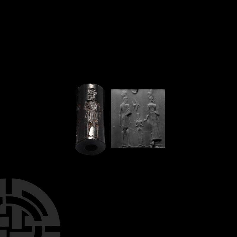 Western Asiatic Haematite Cylinder Seal with presentation Scene
2nd-1st millenn...