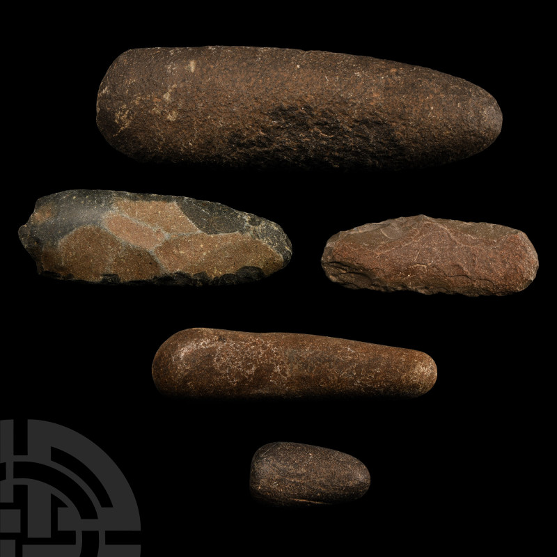 Stone Age Knapped and Pecked Axehead Group
Neolithic Period, 8th-5th millennium...