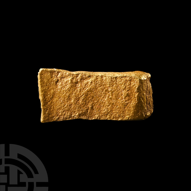 Viking Age Traded Hacked Gold Bar Section
9th-11th century A.D. The rectangular...