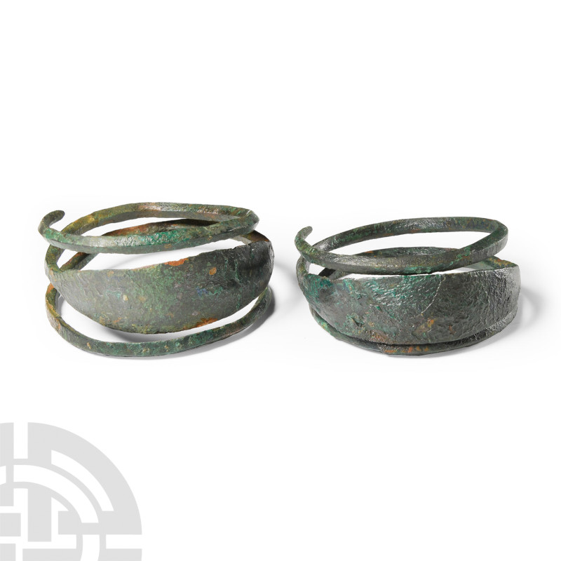 Viking Age Bronze Coiled Bracelet Pair
9th-11th century A.D. or earlier. Each c...