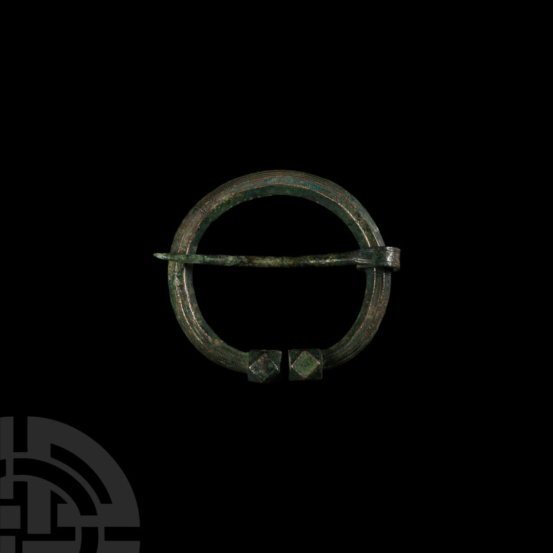 Large Viking Age Heavy Bronze Penannular Brooch
9th-11th century A.D. With face...