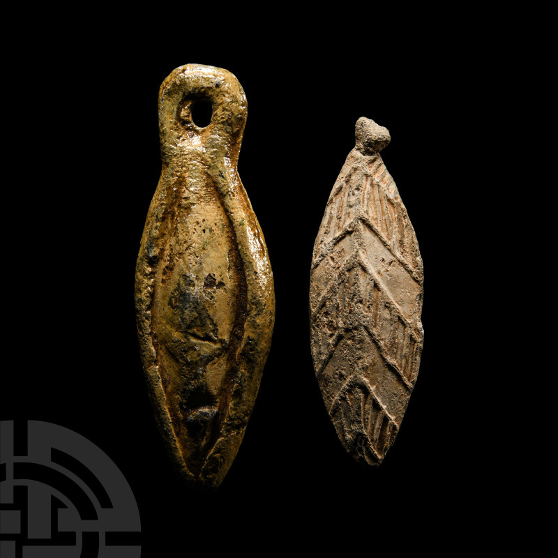 Medieval Plumb Bob Weight Group
Circa 14th-16th century A.D. Each with a lozeng...