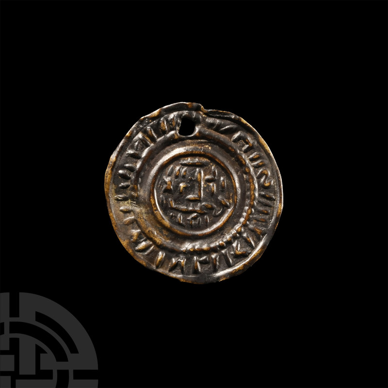 Norman Period 'Thames' Bronze Bracteate Badge
Circa 12th century A.D. Displayin...