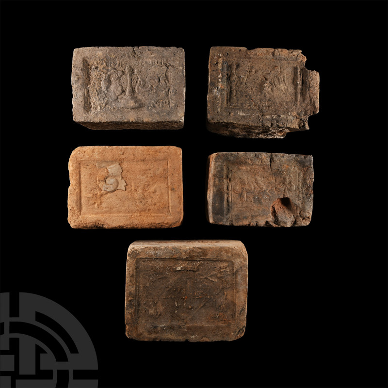 Elizabethan Period Ceramic Fire Brick Group
Circa 16th century A.D. Each slight...