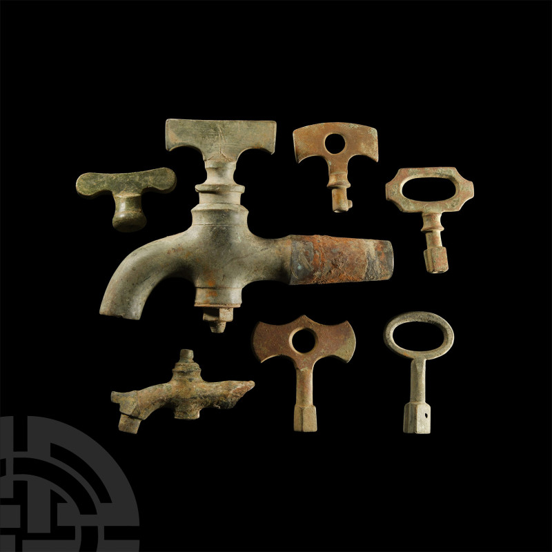 Post Medieval Bronze Barrel Tap and Key Collection
17th-19th century A.D. Inclu...