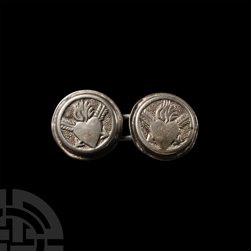 Stuart Period Silver Charles II and Katherine of Braganza Wedding Cufflinks
17t...