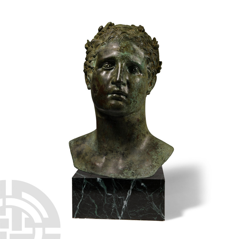 Larger Than Life-Size Bronze Head of a Male Athlete
Late 19th-20th century A.D....