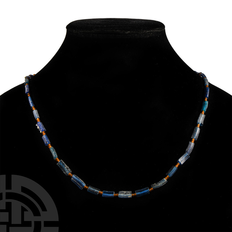 Blue Glass Bead Necklace String
20th century A.D. or earlier. Restrung; compose...