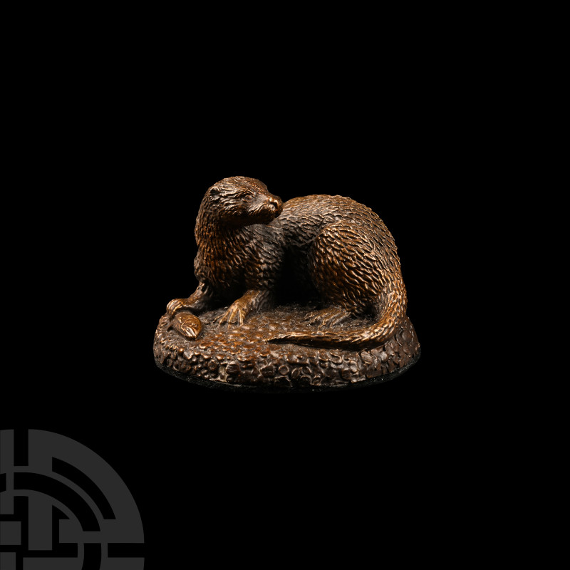 British Hot Cast Otter with Fish
20th century A.D. Modelled naturalistically in...