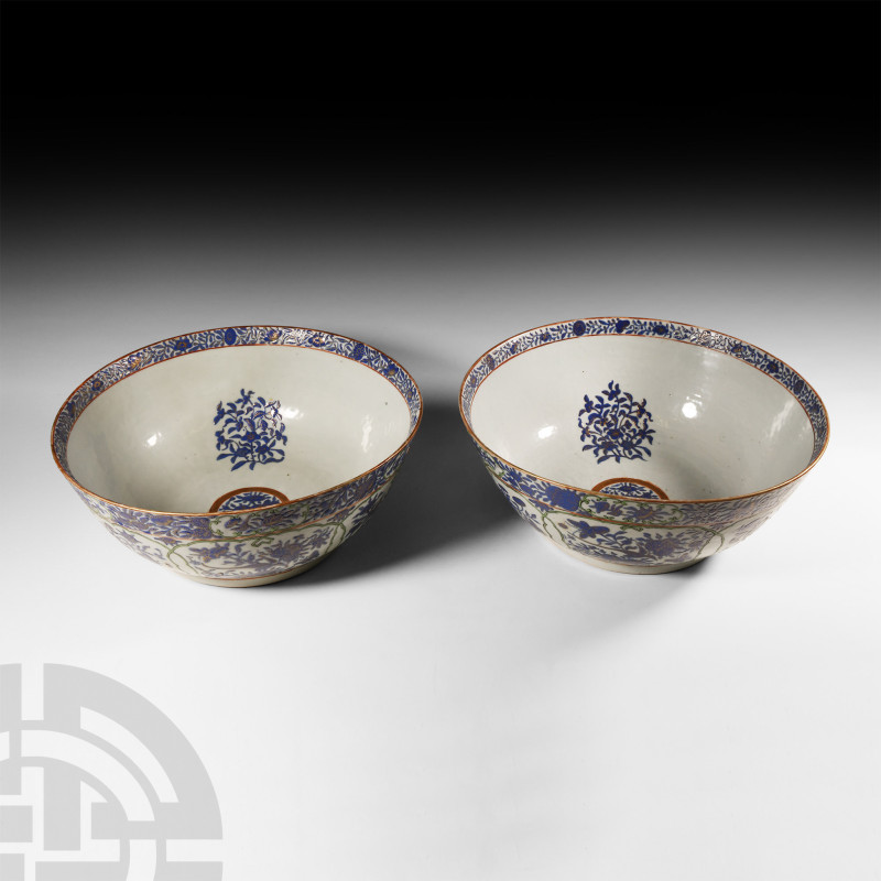 Large Chinese Decorated Porcelain Bowl Pair
Early 19th century A.D. Decorated w...