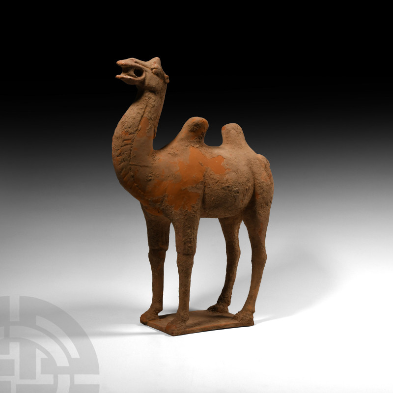 Chinese Tang Ceramic Standing Camel
Tang Dynasty, 618-907 A.D. or later. Modell...