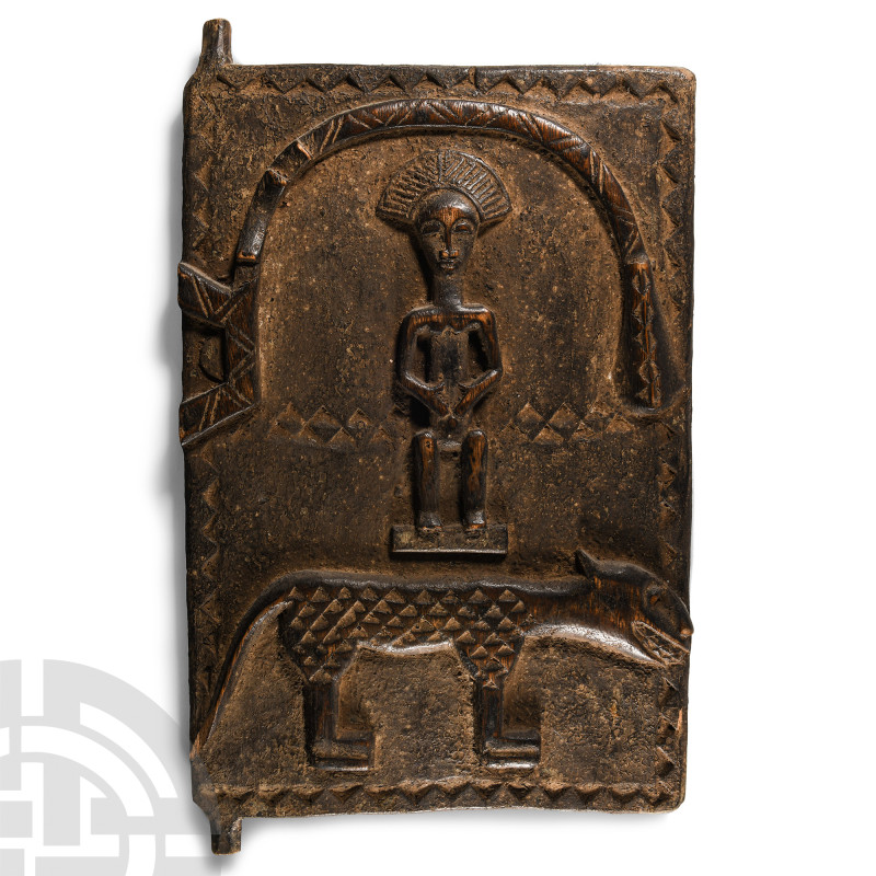 West African Carved Wooden Figural Window Shutter Panel
20th century A.D. or ea...