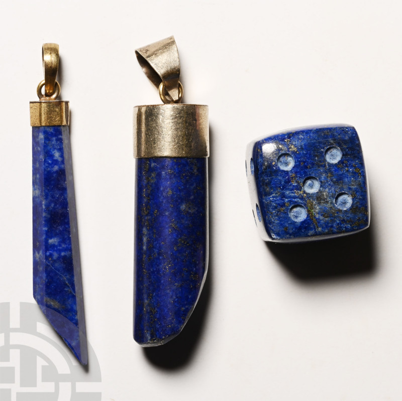 Natural History - Polished Lapis Lazuli Object Group
20th century A.D. Two pend...