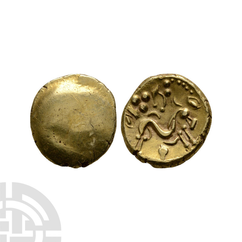 Celtic Iron Age Coins - Gaul - Ambiani - Gallic War - Uniface Gold Stater
2nd-1...