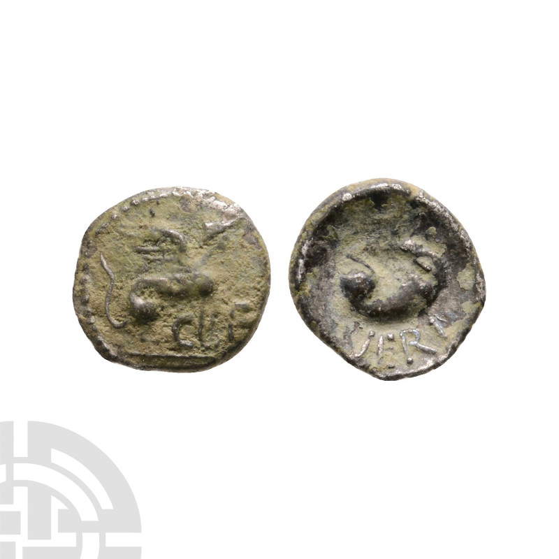 Celtic Iron Age Coins - Atrebates and Regni - Verica - Sphinx AR Minim
Circa 10...