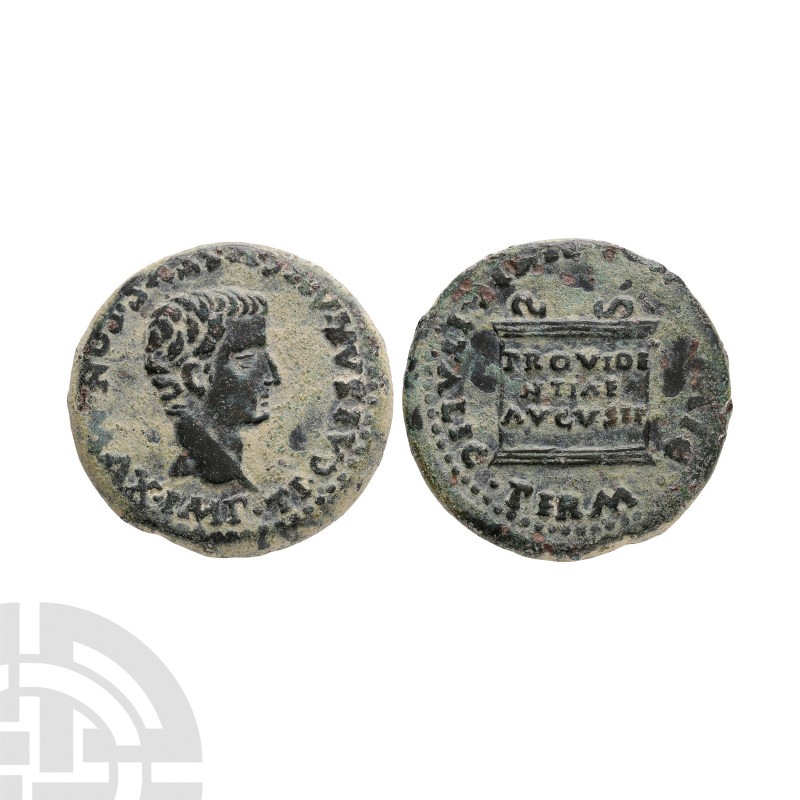 Ancient Roman Provincial Coins - Tiberius - Spain - Altar AE As
14-37 A.D. Ital...