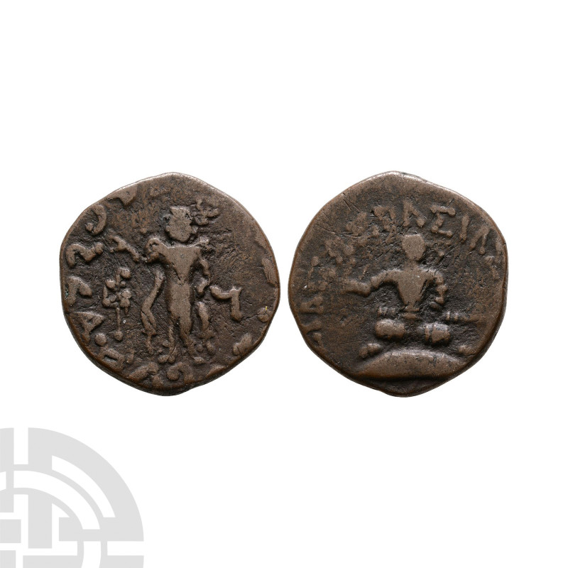 Ancient Greek Coins - Indo-Scythian - Azes I or II - King Seated Tetradrachm
58...