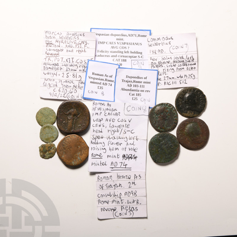 Ancient Roman Imperial Coins - Vespasian and Later - Mixed AE Group [9]
2nd cen...