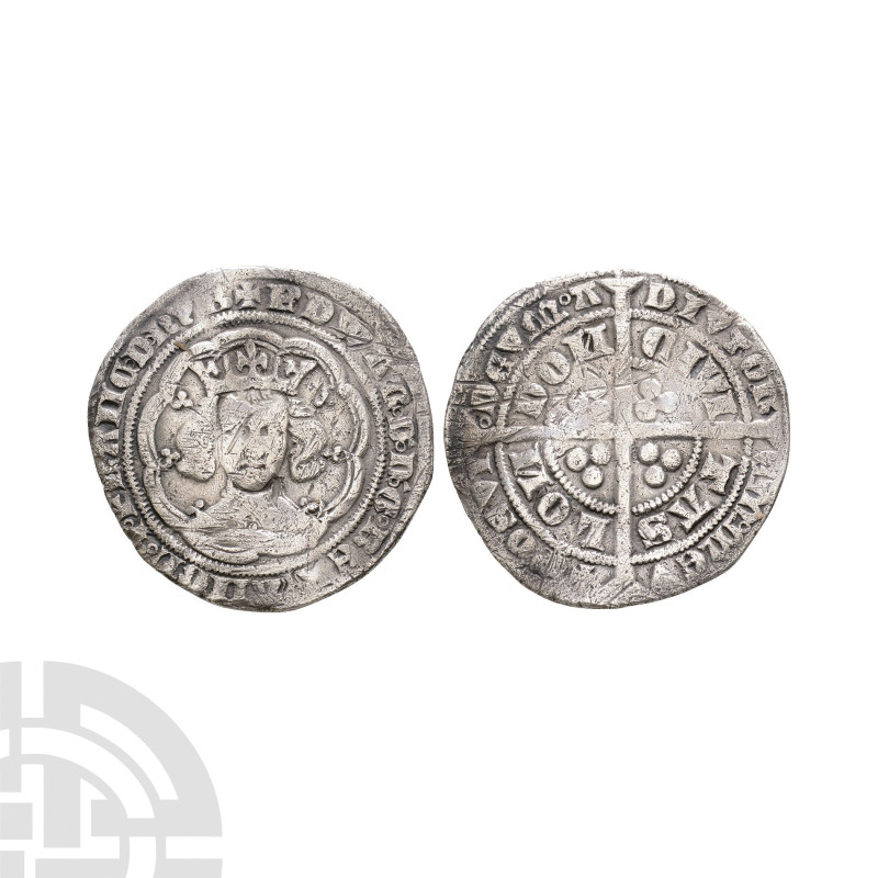 English Medieval Coins - Edward III - Pre Treaty AR Groat
1356-1361 A.D. Series...