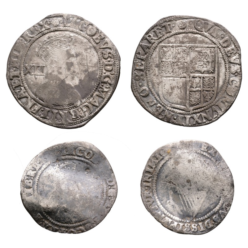 English Stuart Coins - James I - English and Irish AR Shillings [2]
1604-1607 A...