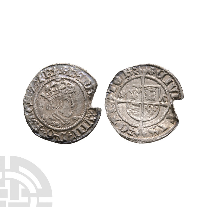 English Tudor Coins - Henry VIII - Canterbury / Archb. Warham - Profile AR Halfg...