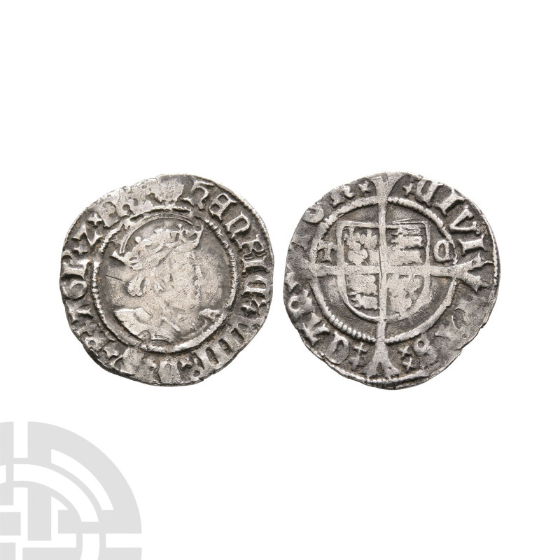 English Tudor Coins - Henry VIII - Canterbury / Archbishop Cranmer - AR Halfgroa...