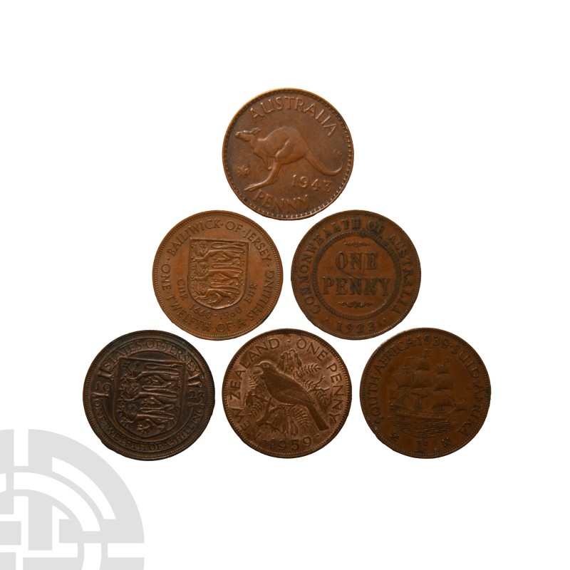 World Coins - British Empire - Mixed Pennies Group [6]
1923-1960 A.D. Group com...