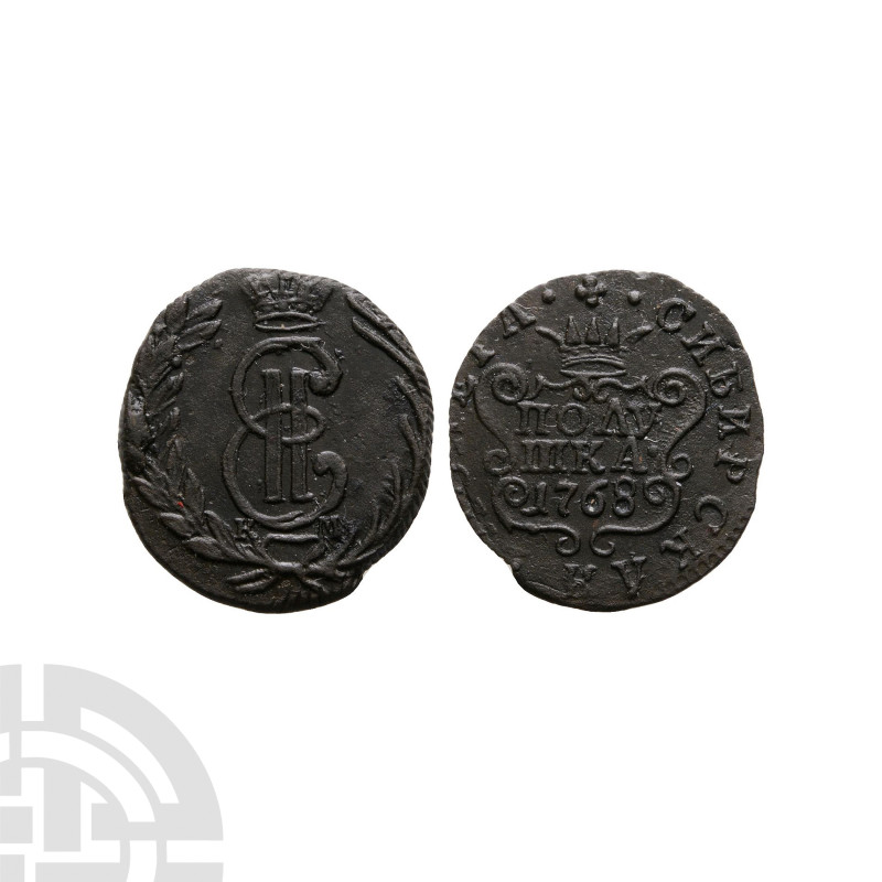 World Coins - Russia - Siberia - Catherine II - 1768 - Polushka
Dated 1768 A.D....