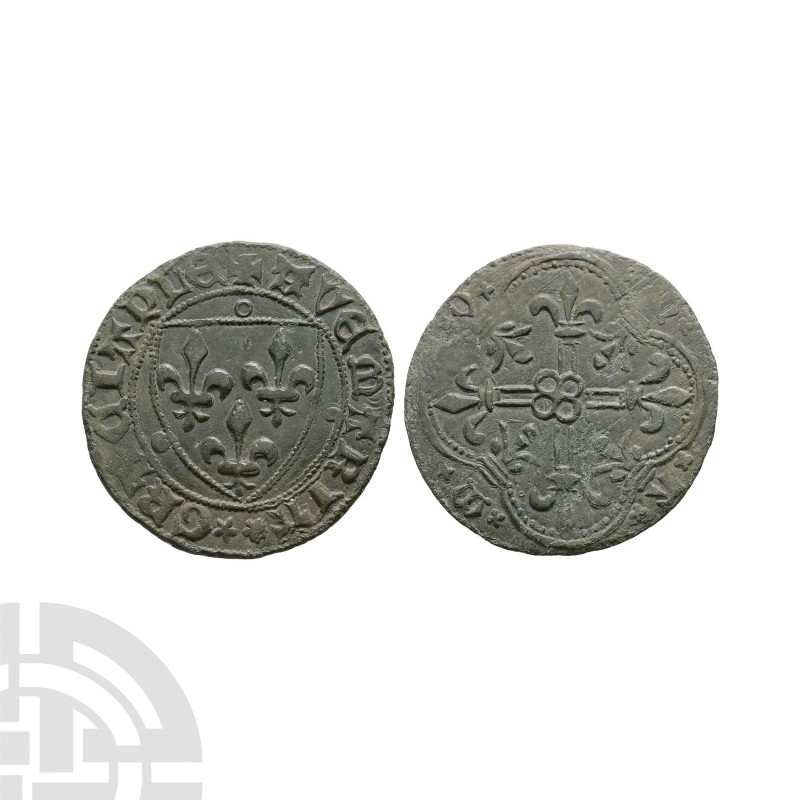 World Tokens - France - Arms AE Jetton
15th century A.D. Obv: French arms with ...