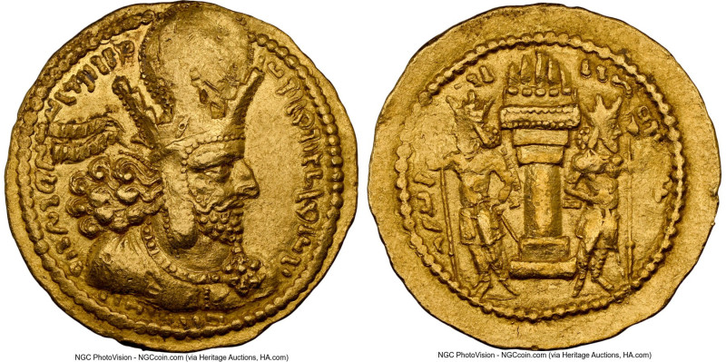 SASANIAN EMPIRE. Shahpur I (AD 240-272). AV dinar (23mm, 7.28 gm, 2h). NGC Choic...