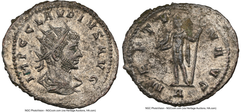 Claudius II (AD 268-270). BI antoninianus (22mm, 5h). NGC MS, Silvering. Antioch...