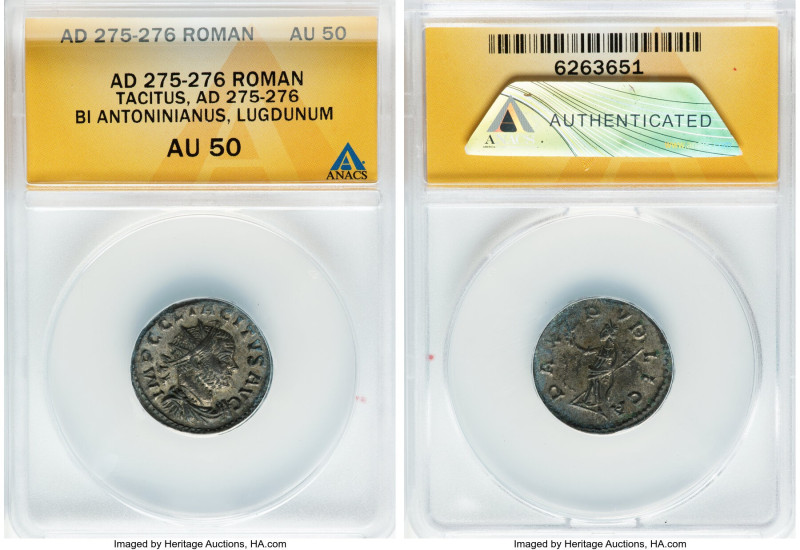 Tacitus (AD 275-276). BI antoninianus (21mm, 1h). ANACS AU 50. Lugdunum. IMP C C...