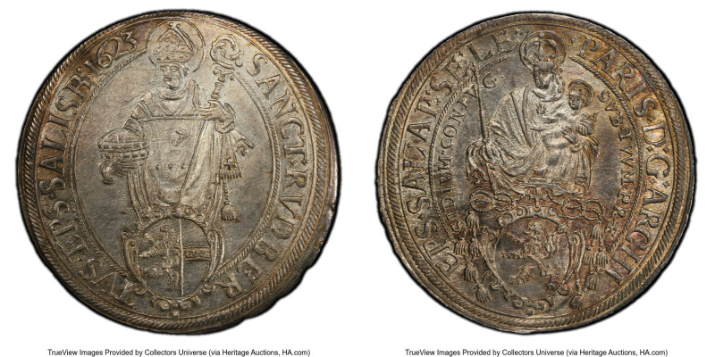 Salzburg. Paris von Lodron Taler 1623 MS62 PCGS, KM87, Dav-3504. First year of t...