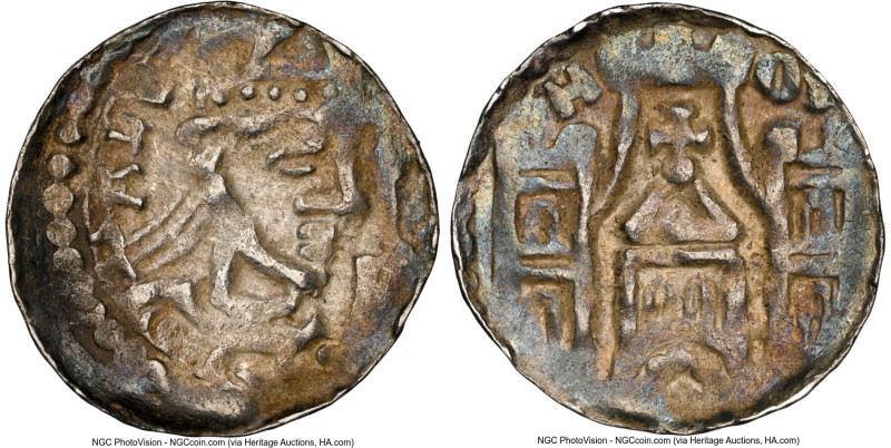 Liege. Albert De Cuyck Denier ND (1195-1200) AU58 NGC, Huy mint. 0.82gm. HID0980...